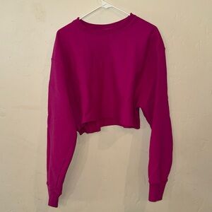 Champion Women's Fuchsia Cropped Sweatshirt